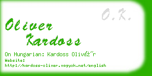 oliver kardoss business card